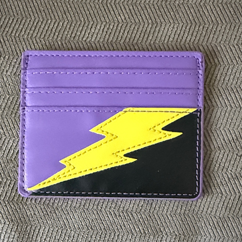 Purple and Black Card Holder with Yellow Lightning Bolt - NEW!